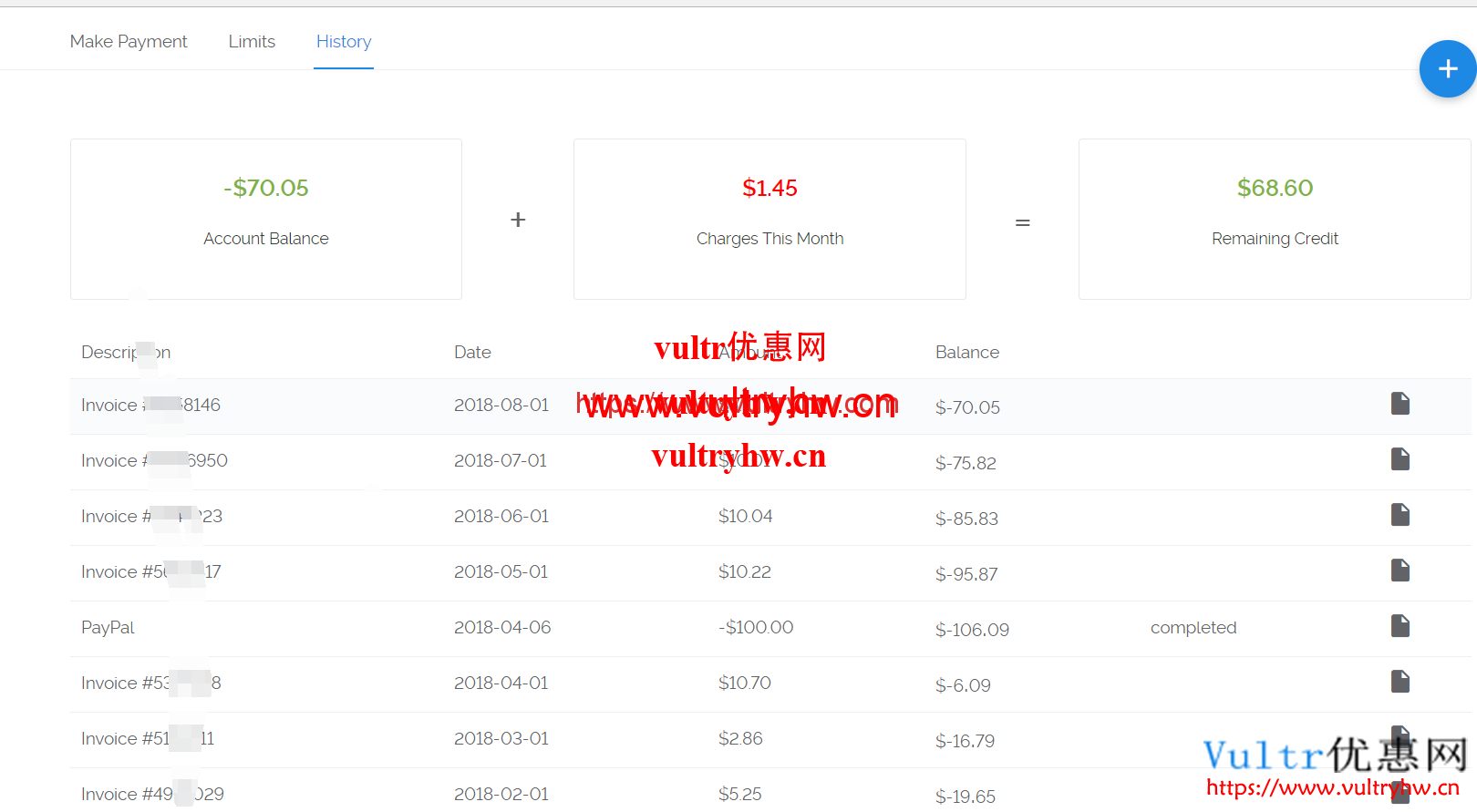 vultr历史账单