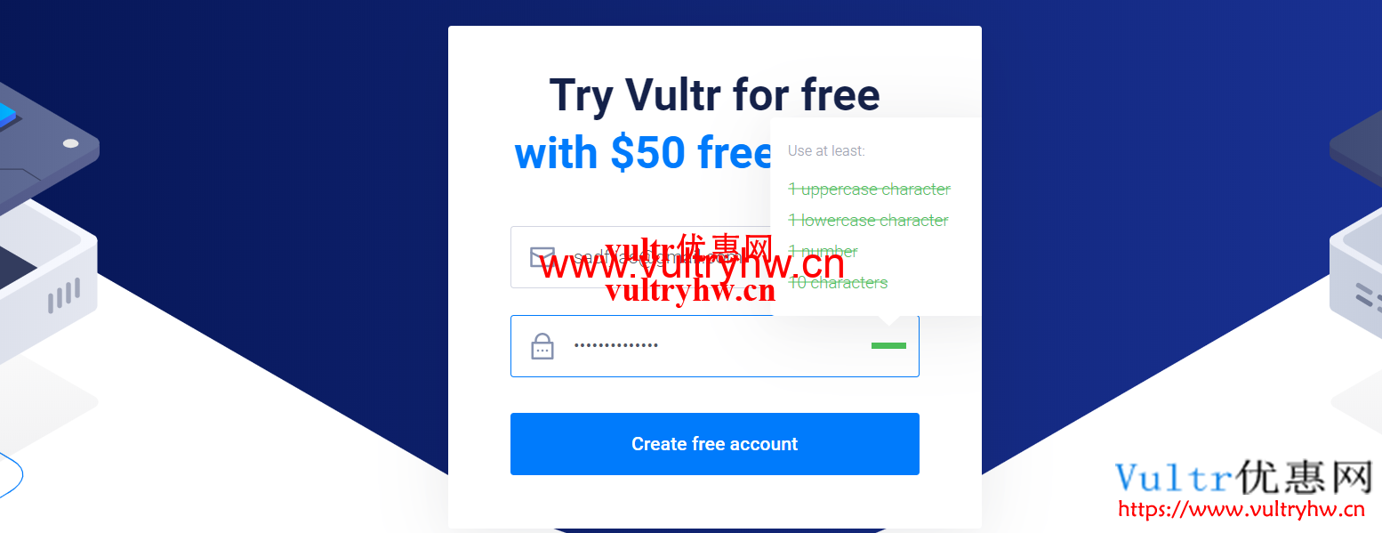 Vultr免费50美元