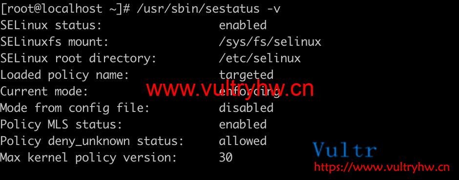 Vultr Selinux 状态