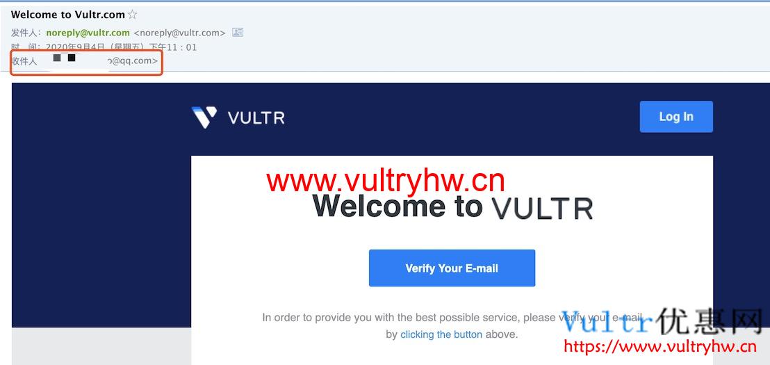 QQ邮箱注册Vultr